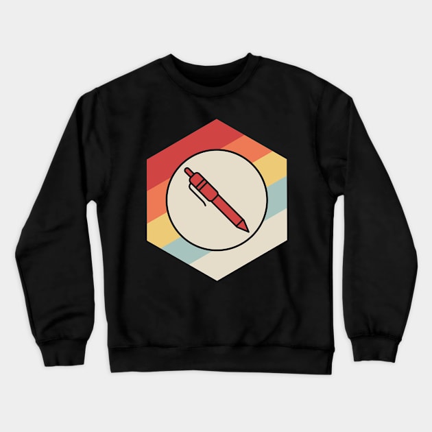 Retro Pen | Calligraphy Novelist Writer Gift Crewneck Sweatshirt by MeatMan